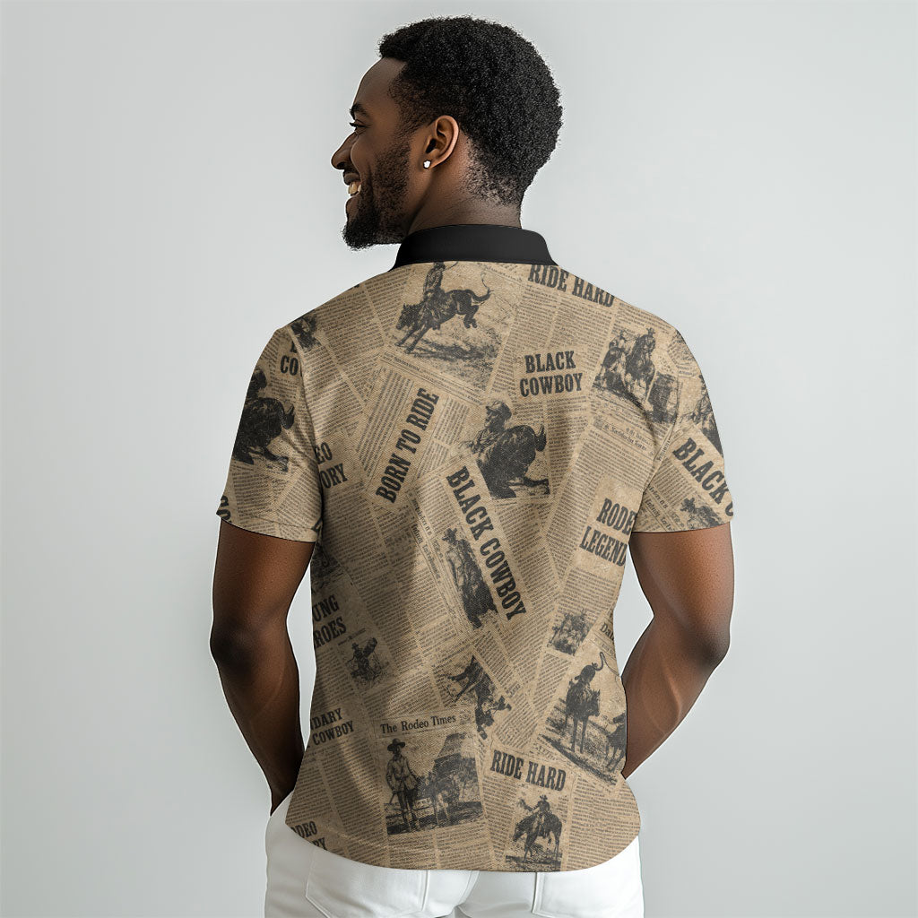 Black Cowboy Polo Shirt Western Rodeo Melanin Black History