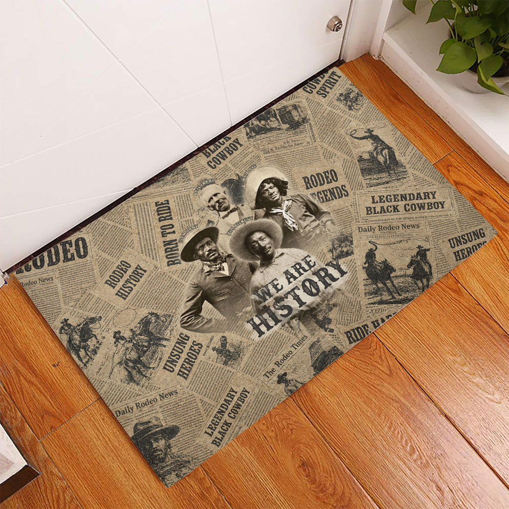 Black Cowboy Rubber Doormat Western Rodeo Melanin Black History