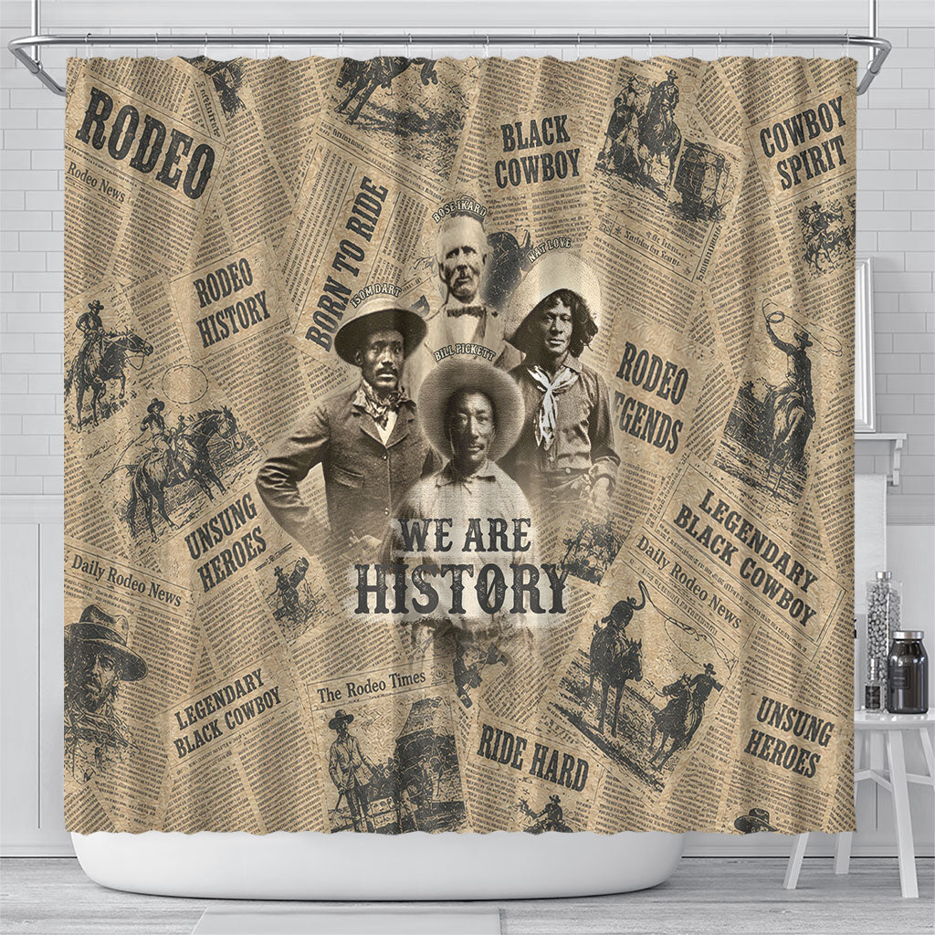 Black Cowboy Shower Curtain Western Rodeo Melanin Black History