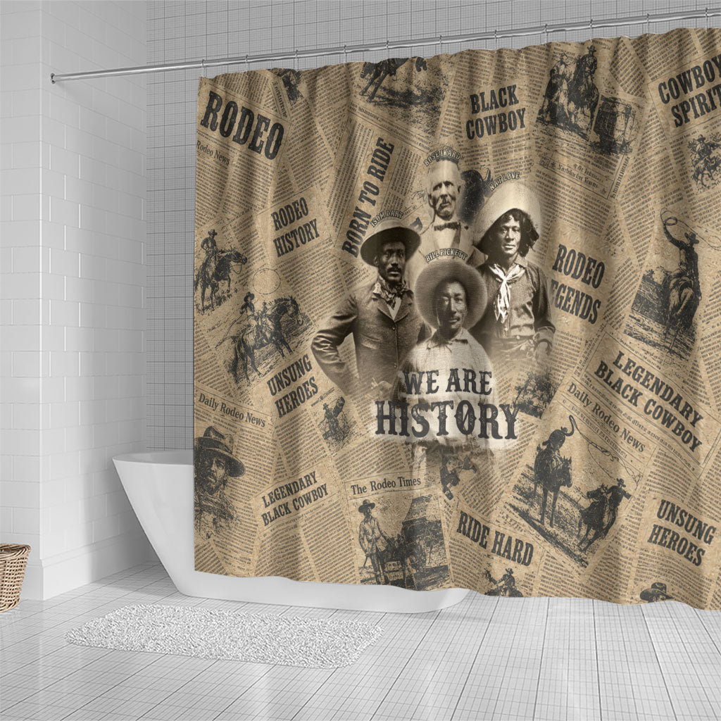 Black Cowboy Shower Curtain Western Rodeo Melanin Black History