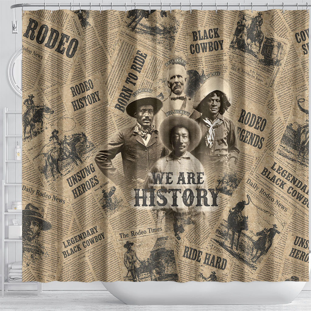 Black Cowboy Shower Curtain Western Rodeo Melanin Black History