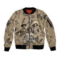 Black Cowboy Sleeve Zip Bomber Jacket Western Rodeo Melanin Black History