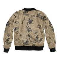 Black Cowboy Sleeve Zip Bomber Jacket Western Rodeo Melanin Black History