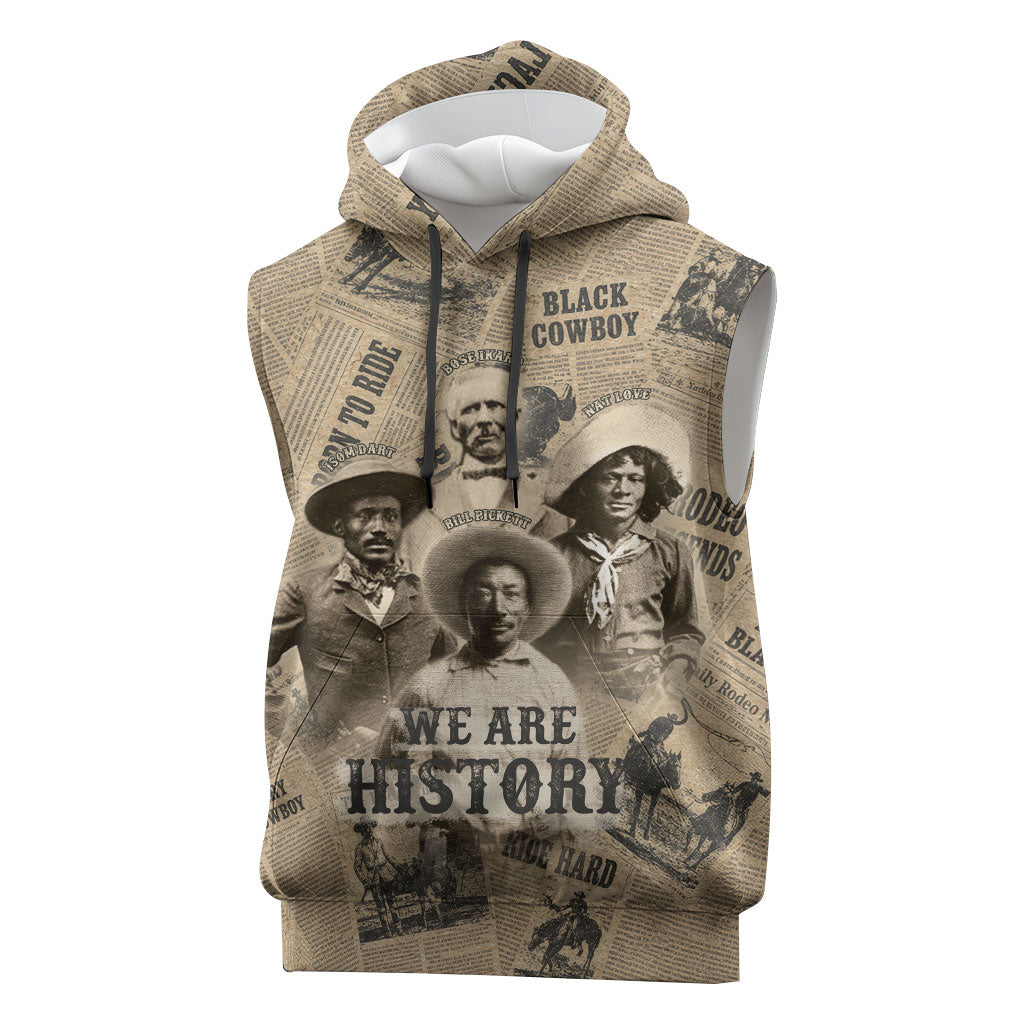 Black Cowboy Sleeveless Hoodie Western Rodeo Melanin Black History