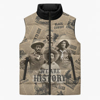 Black Cowboy Sleeveless Puffer Jacket Western Rodeo Melanin Black History