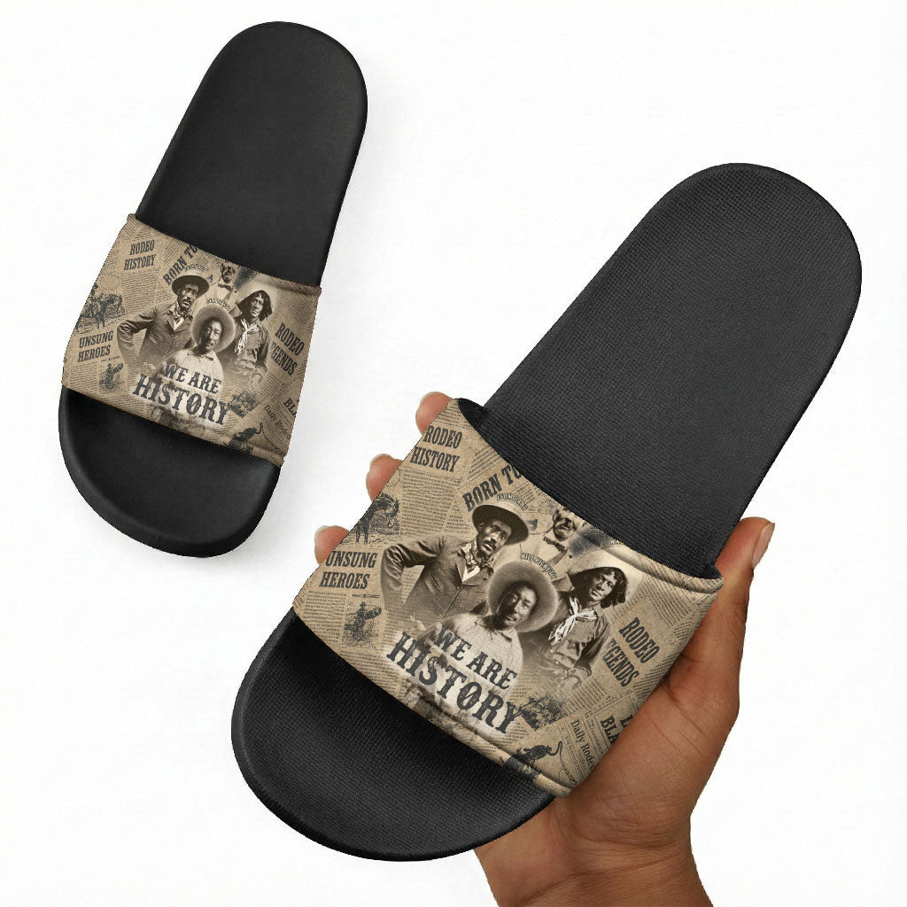 Black Cowboy Slide Sandals Western Rodeo Melanin Black History