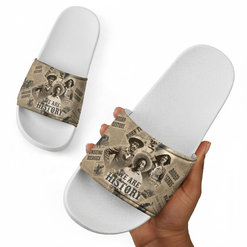 Black Cowboy Slide Sandals Western Rodeo Melanin Black History