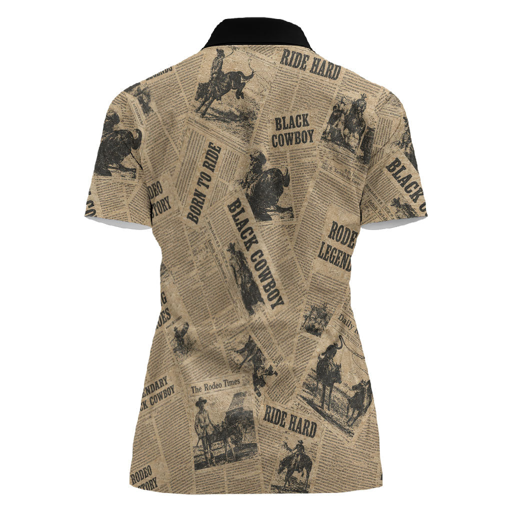 Black Cowboy Women Polo Shirt Western Rodeo Melanin Black History