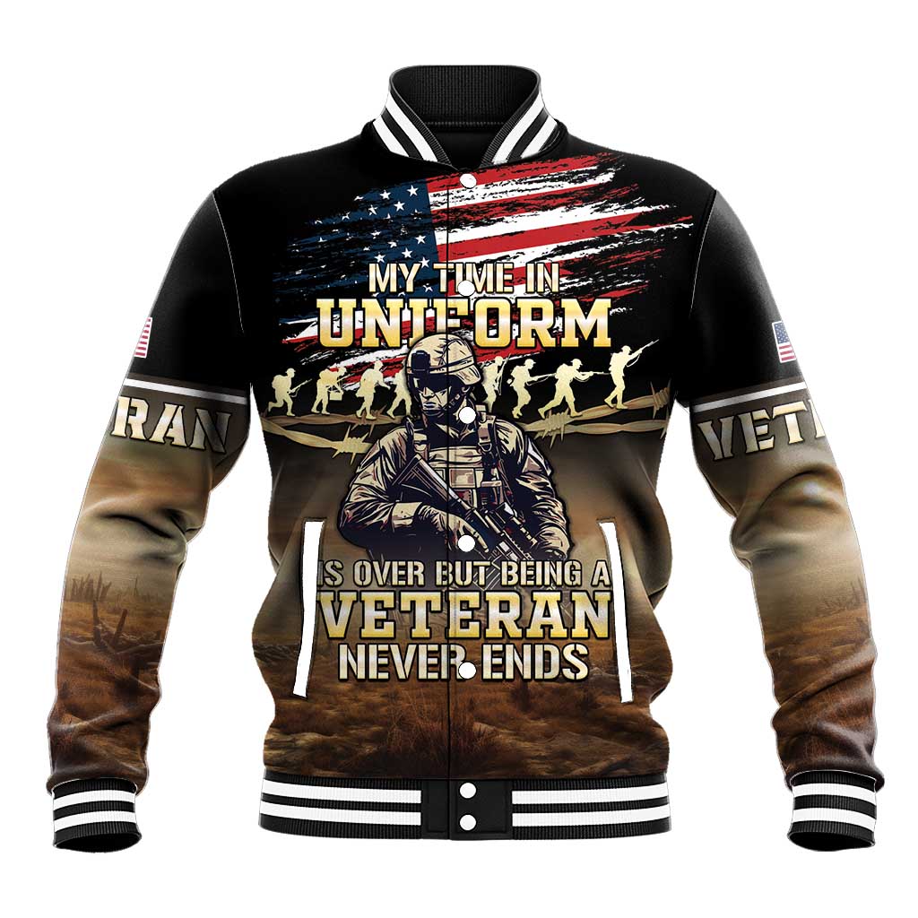United States Veterans Day Baseball Jacket Thank You Veterans Proud US Flag LT05 - Wonder Print Shop