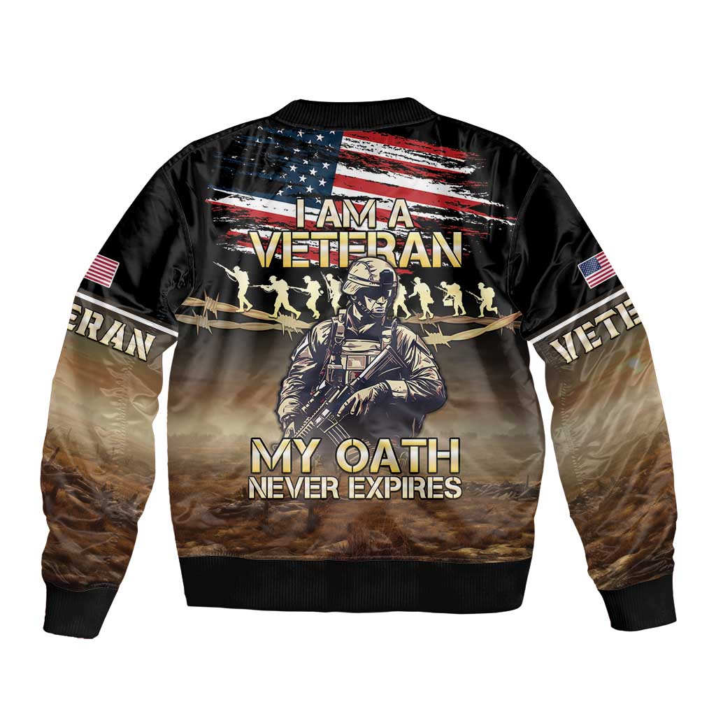 United States Veterans Day Bomber Jacket Thank You Veterans Proud US Flag LT05 - Wonder Print Shop