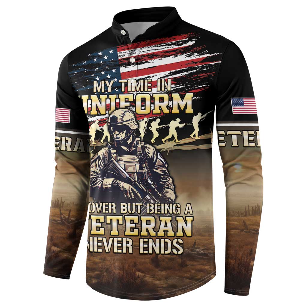 United States Veterans Day Button Sweatshirt Thank You Veterans Proud US Flag LT05 - Wonder Print Shop