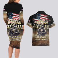 United States Veterans Day Couples Matching Long Sleeve Bodycon Dress and Hawaiian Shirt Thank You Veterans Proud US Flag LT05 - Wonder Print Shop