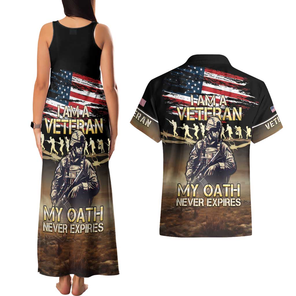 United States Veterans Day Couples Matching Tank Maxi Dress and Hawaiian Shirt Thank You Veterans Proud US Flag LT05 - Wonder Print Shop