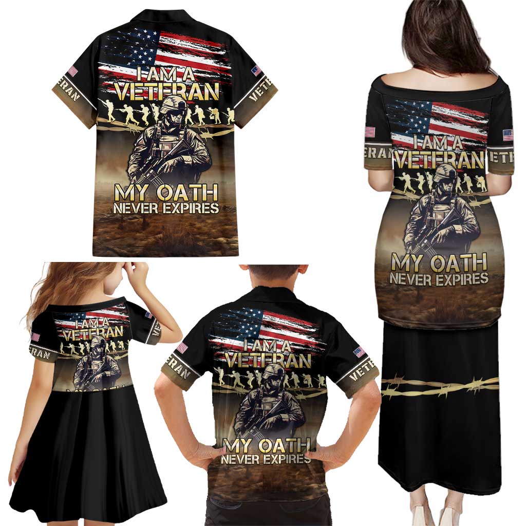 United States Veterans Day Family Matching Puletasi and Hawaiian Shirt Thank You Veterans Proud US Flag LT05 - Wonder Print Shop