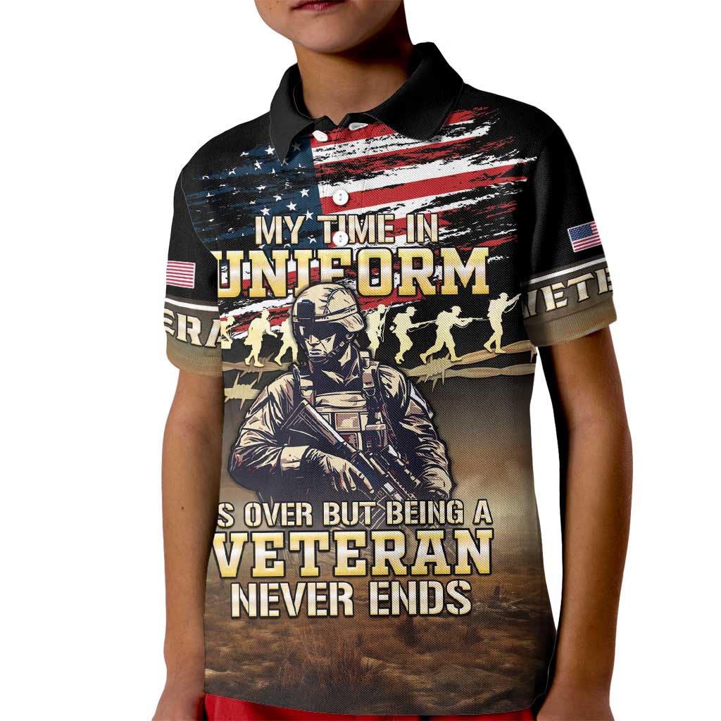 United States Veterans Day Kid Polo Shirt Thank You Veterans Proud US Flag LT05 - Wonder Print Shop