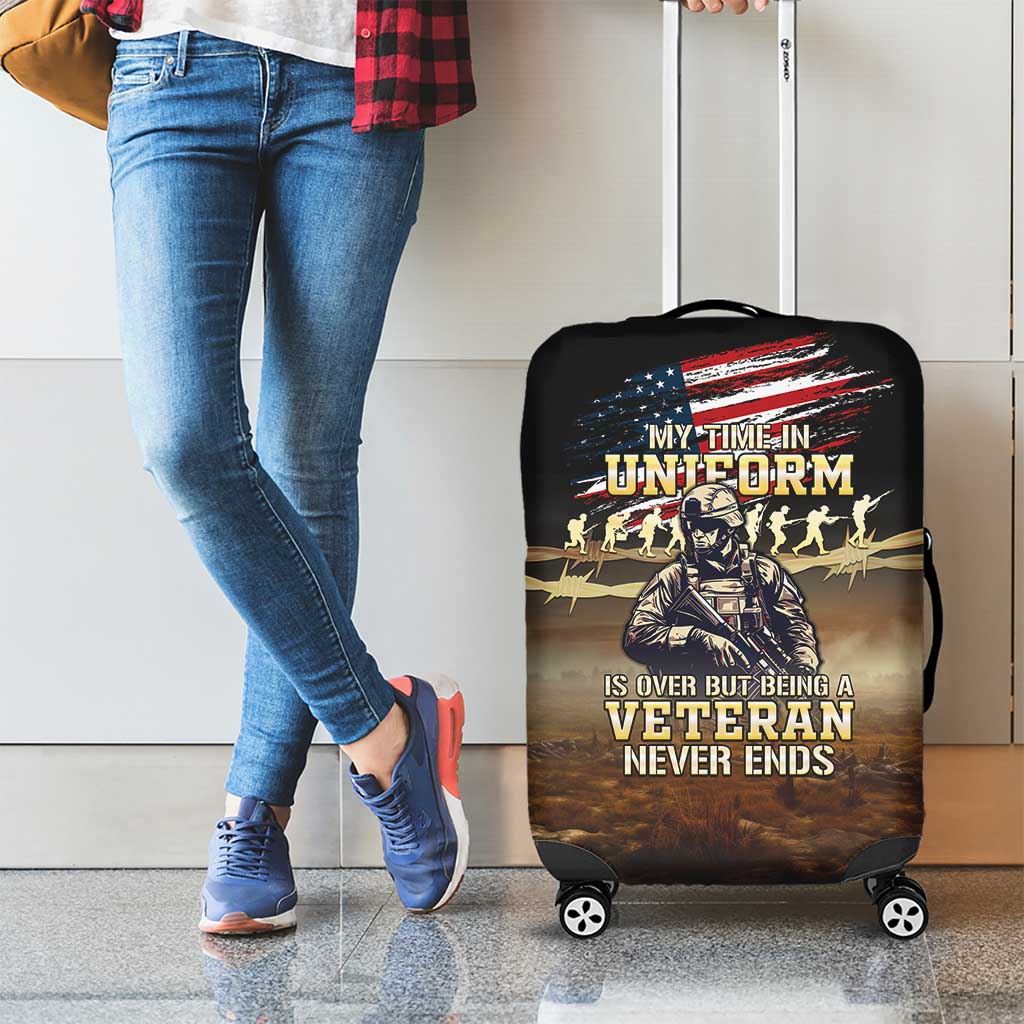 United States Veterans Day Luggage Cover Thank You Veterans Proud US Flag LT05 - Wonder Print Shop