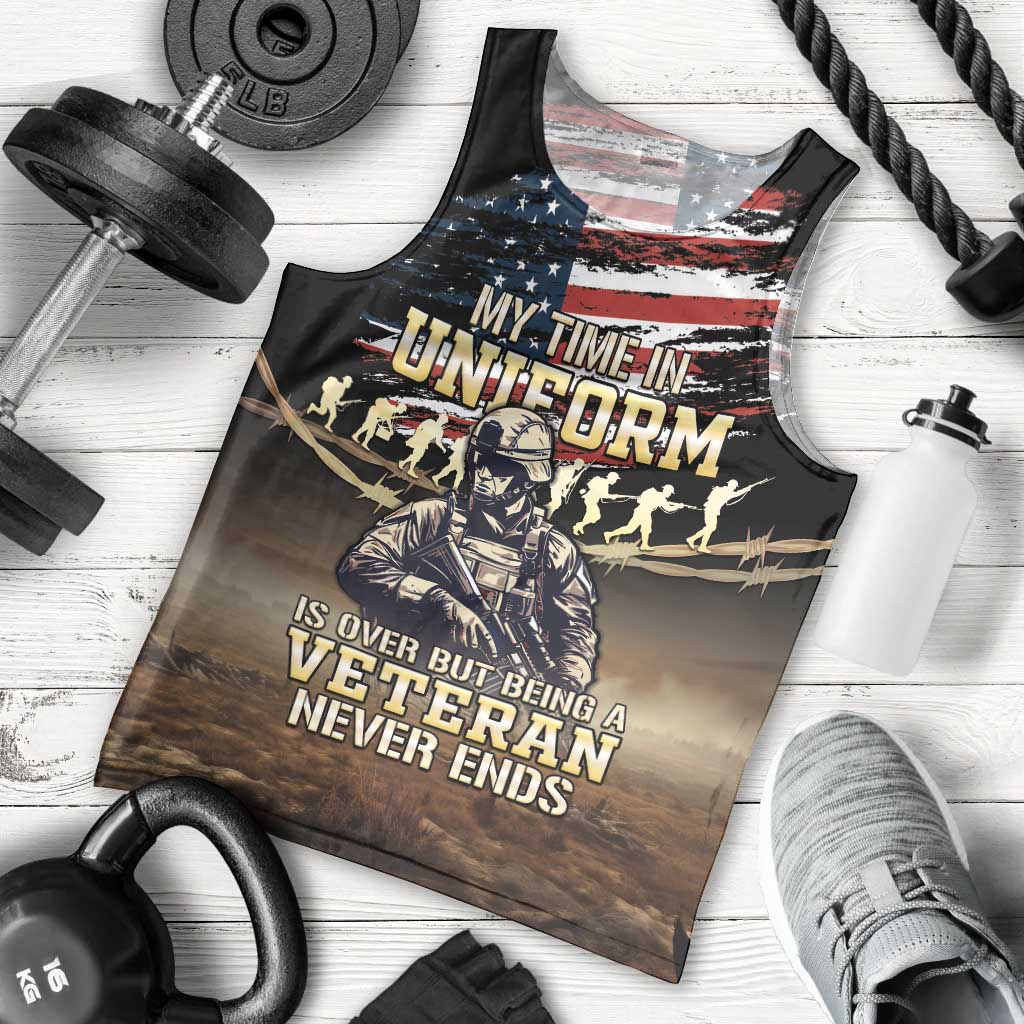 United States Veterans Day Men Tank Top Thank You Veterans Proud US Flag LT05 - Wonder Print Shop