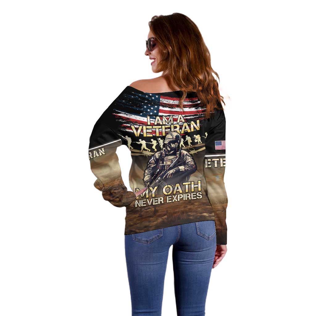 United States Veterans Day Off Shoulder Sweater Thank You Veterans Proud US Flag LT05 - Wonder Print Shop