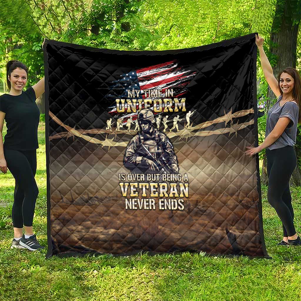 United States Veterans Day Quilt Thank You Veterans Proud US Flag LT05 - Wonder Print Shop