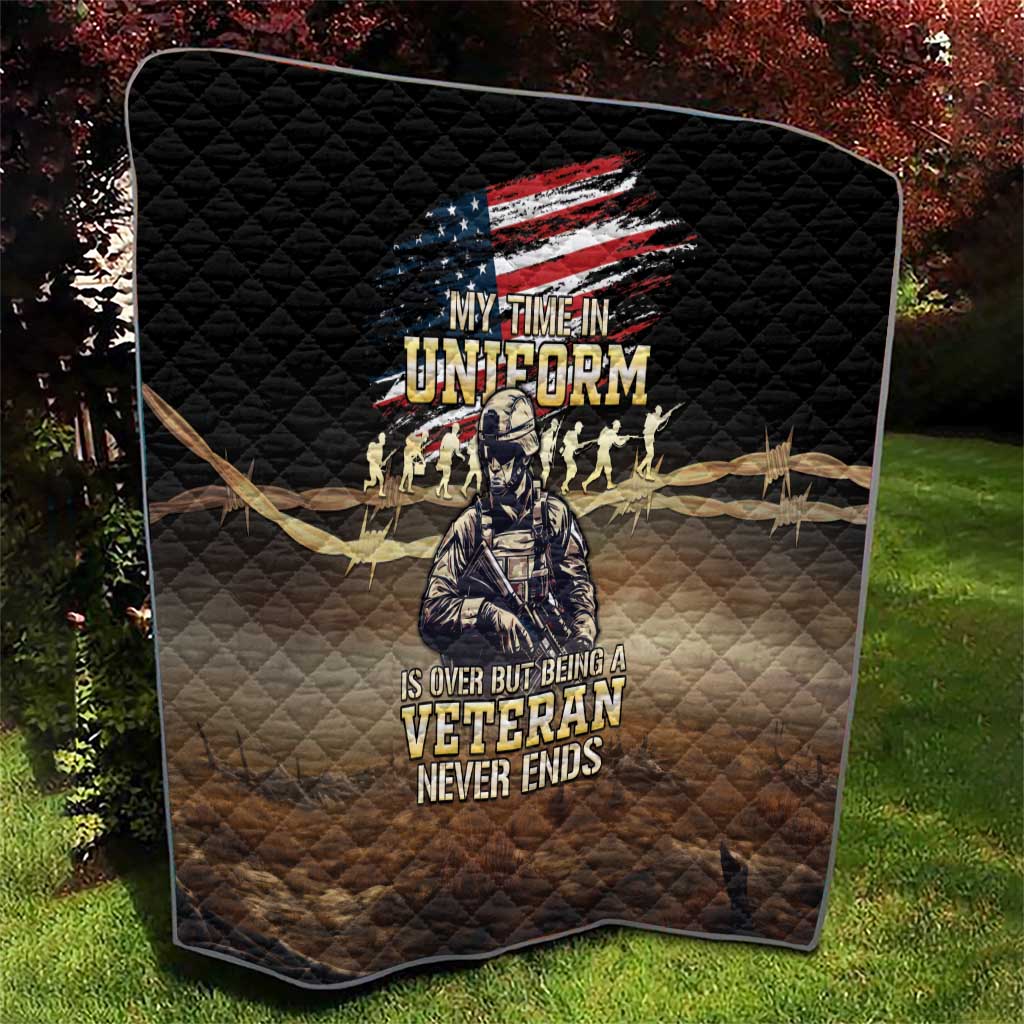 United States Veterans Day Quilt Thank You Veterans Proud US Flag LT05 - Wonder Print Shop