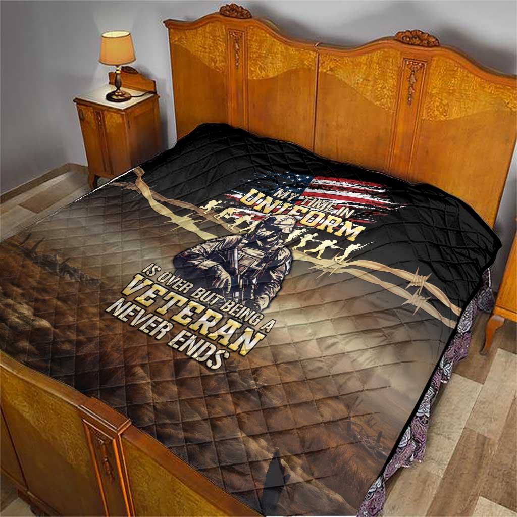 United States Veterans Day Quilt Thank You Veterans Proud US Flag LT05 - Wonder Print Shop
