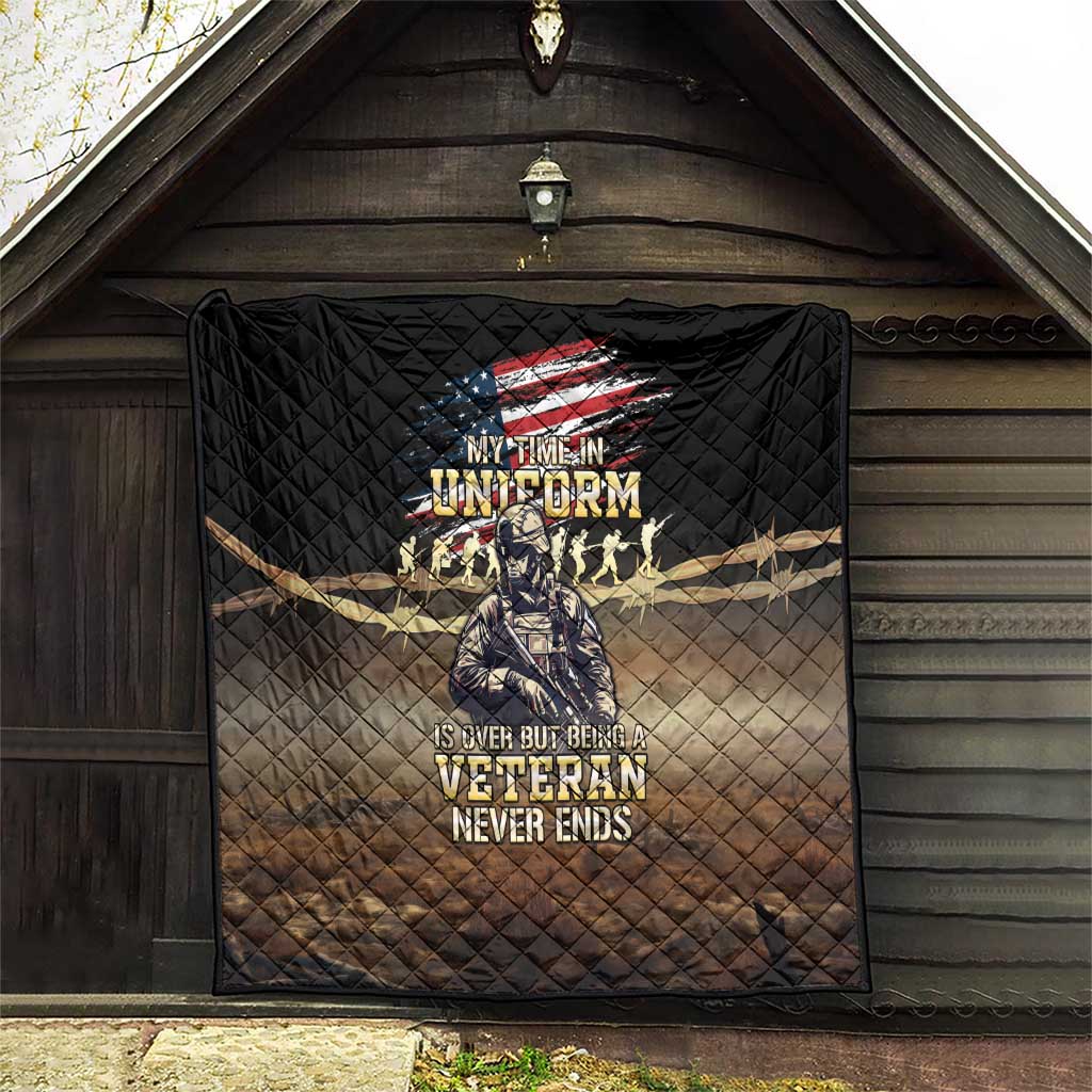 United States Veterans Day Quilt Thank You Veterans Proud US Flag LT05 - Wonder Print Shop