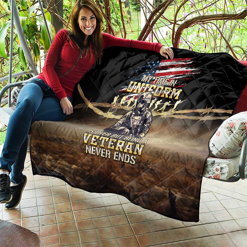 United States Veterans Day Quilt Thank You Veterans Proud US Flag LT05 - Wonder Print Shop