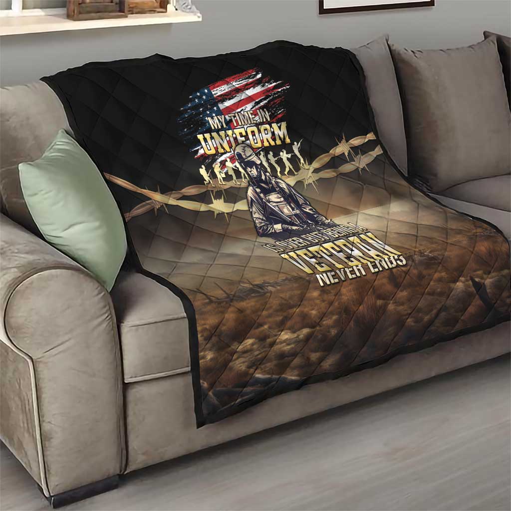 United States Veterans Day Quilt Thank You Veterans Proud US Flag LT05 - Wonder Print Shop