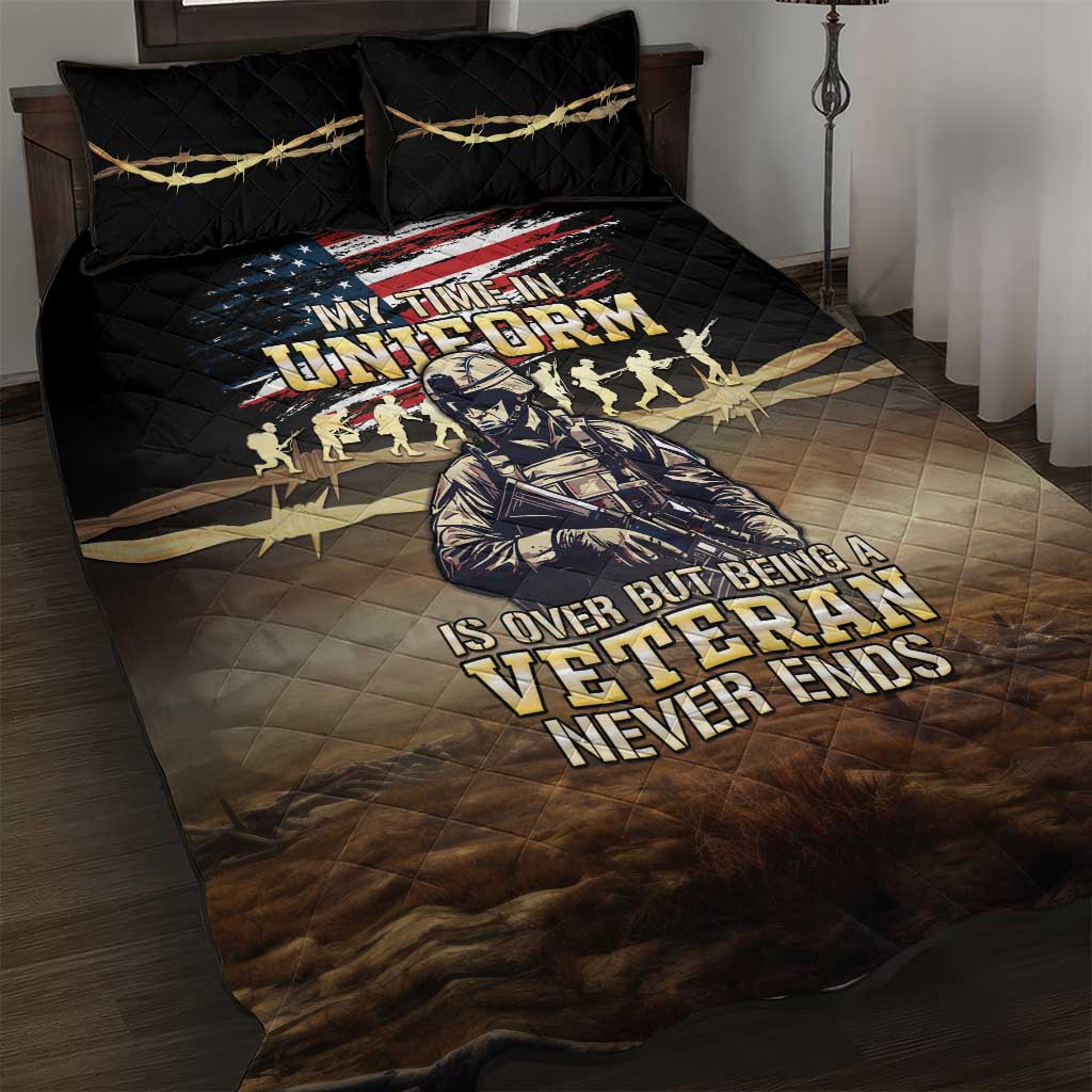 United States Veterans Day Quilt Bed Set Thank You Veterans Proud US Flag LT05 - Wonder Print Shop