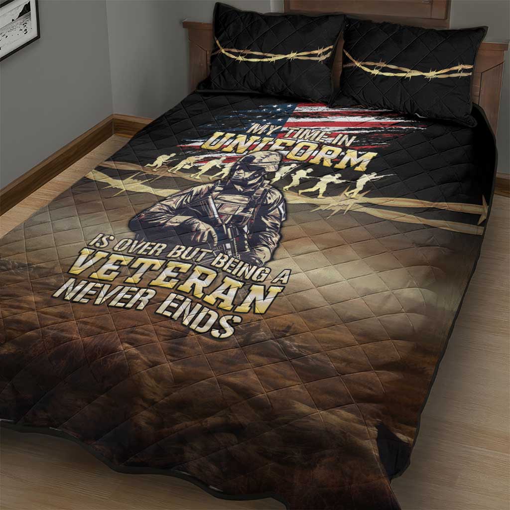 United States Veterans Day Quilt Bed Set Thank You Veterans Proud US Flag LT05 - Wonder Print Shop