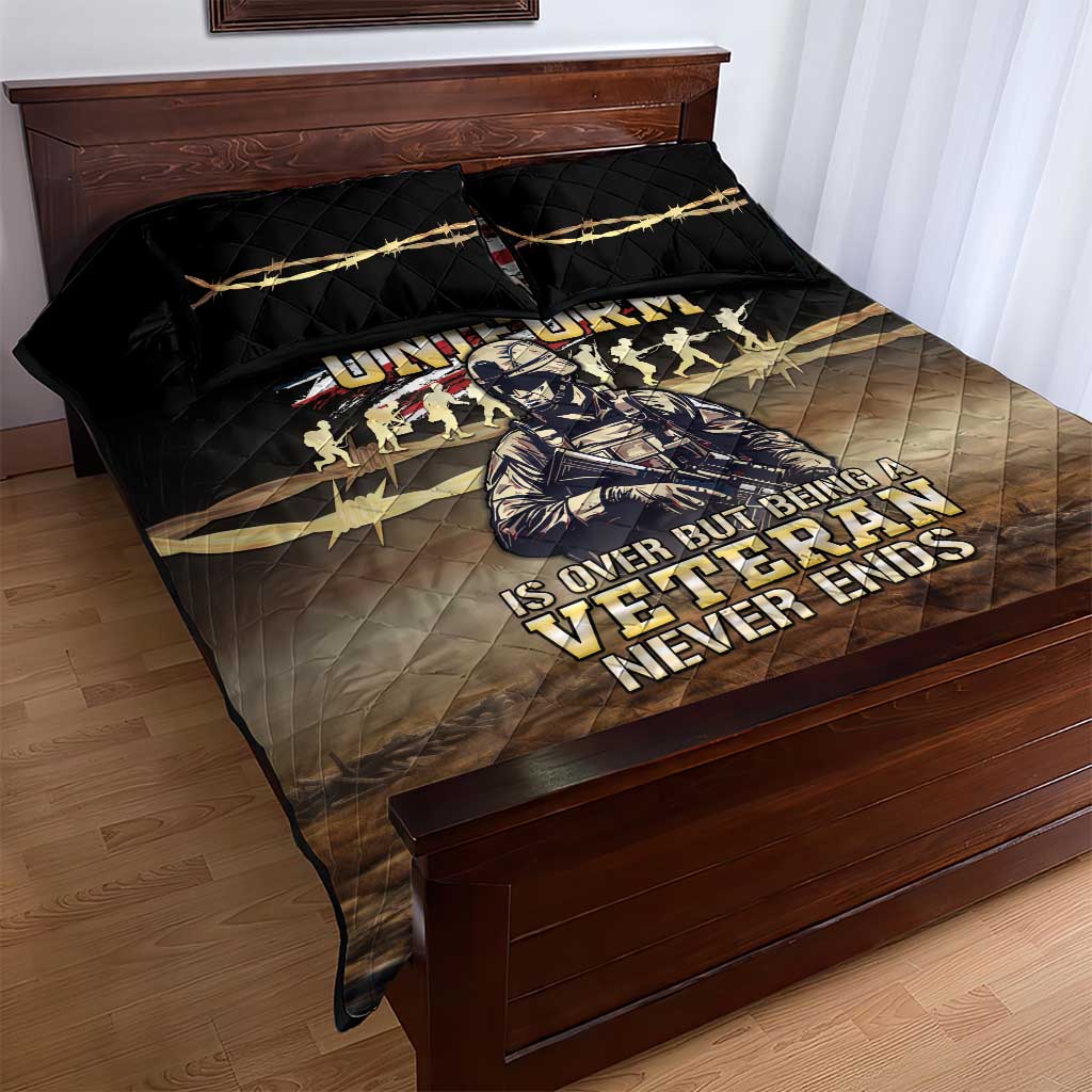 United States Veterans Day Quilt Bed Set Thank You Veterans Proud US Flag LT05 - Wonder Print Shop
