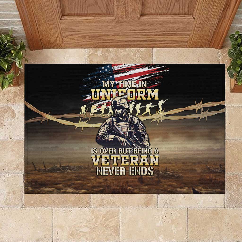 United States Veterans Day Rubber Doormat Thank You Veterans Proud US Flag LT05 - Wonder Print Shop