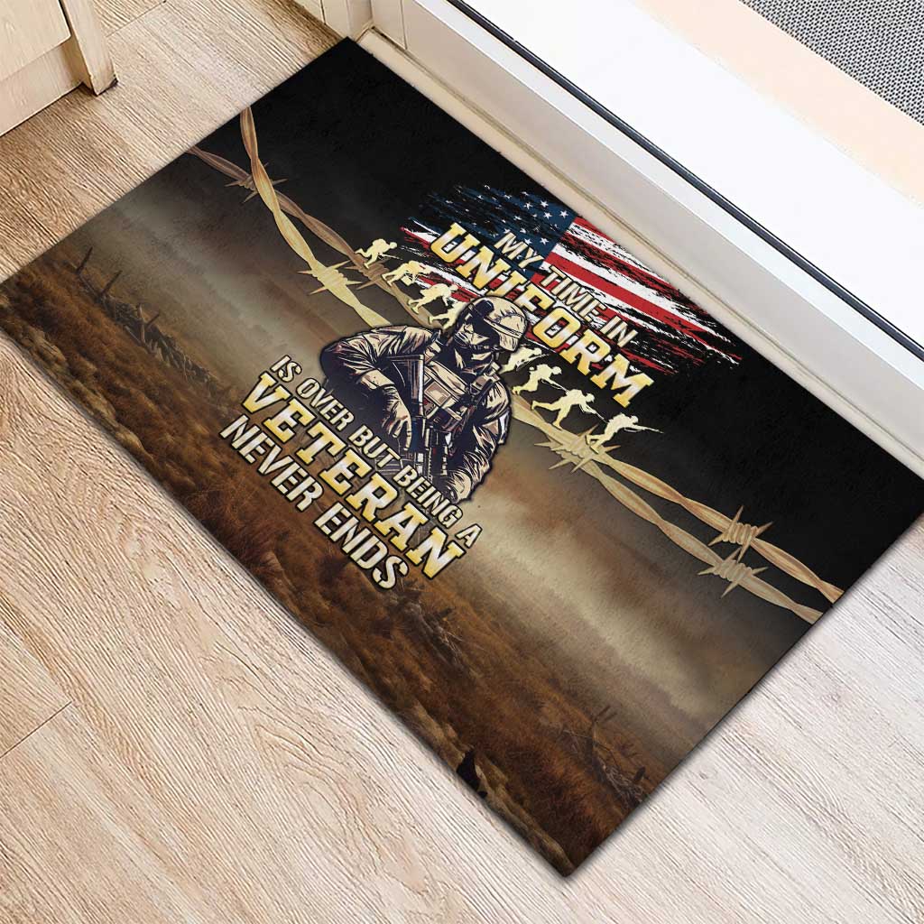 United States Veterans Day Rubber Doormat Thank You Veterans Proud US Flag LT05 - Wonder Print Shop
