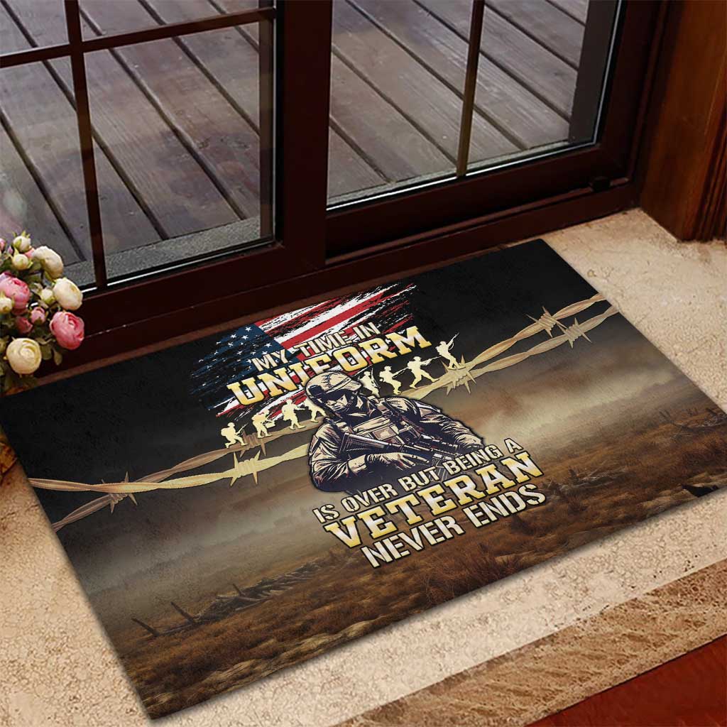 United States Veterans Day Rubber Doormat Thank You Veterans Proud US Flag LT05 - Wonder Print Shop