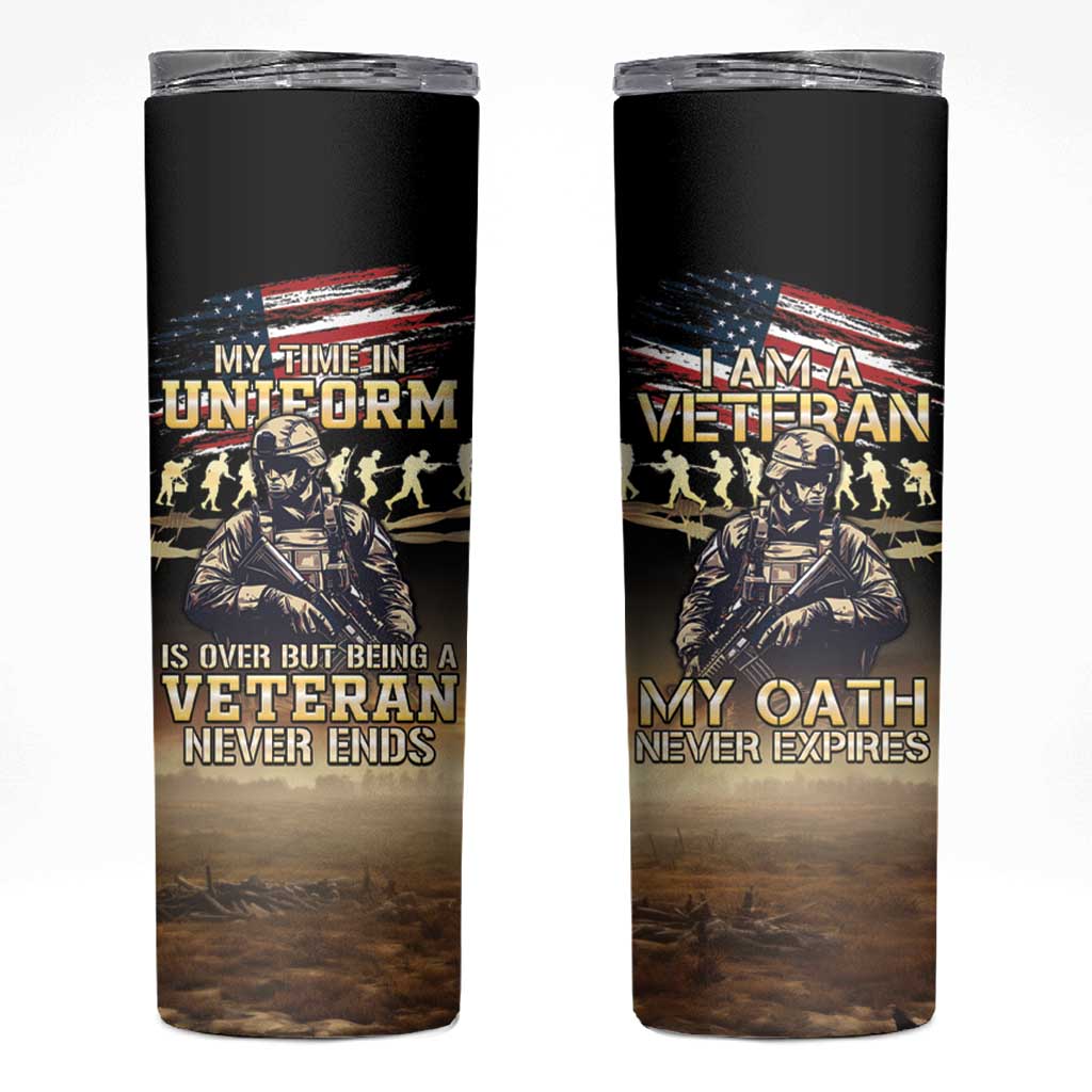 United States Veterans Day Skinny Tumbler Thank You Veterans Proud US Flag LT05 - Wonder Print Shop