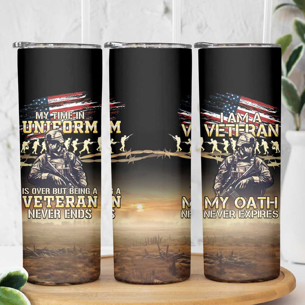 United States Veterans Day Skinny Tumbler Thank You Veterans Proud US Flag LT05 - Wonder Print Shop