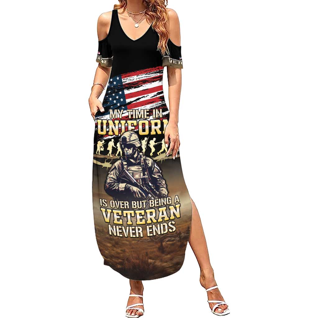 United States Veterans Day Summer Maxi Dress Thank You Veterans Proud US Flag LT05 - Wonder Print Shop