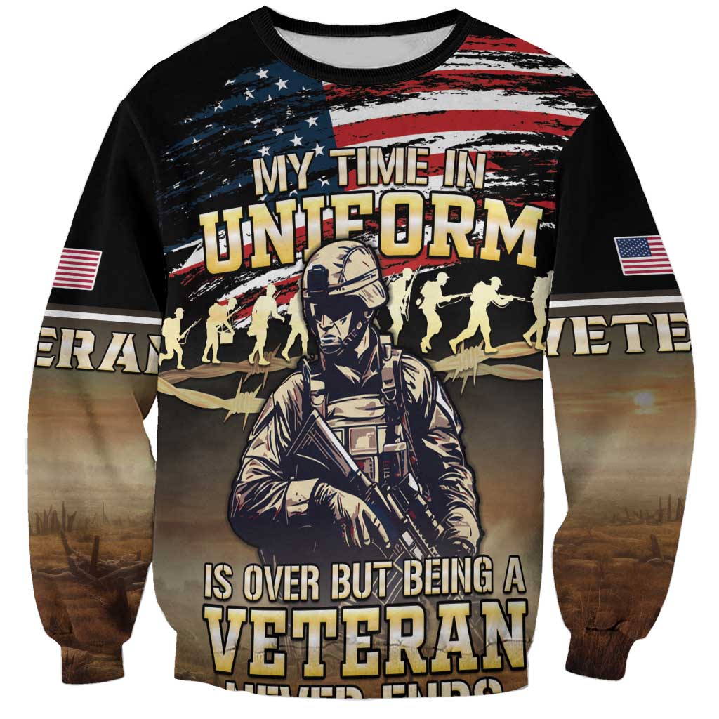 United States Veterans Day Sweatshirt Thank You Veterans Proud US Flag LT05 - Wonder Print Shop