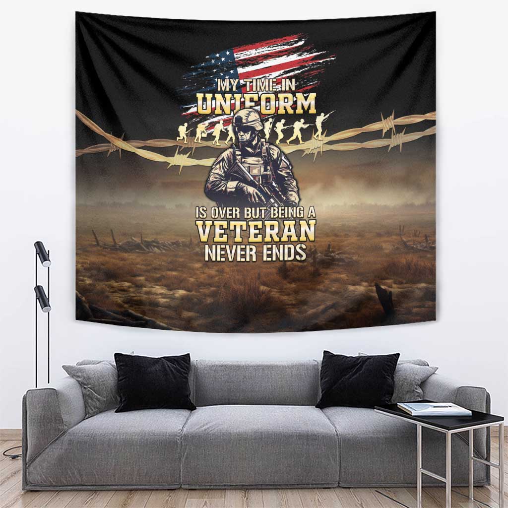 United States Veterans Day Tapestry Thank You Veterans Proud US Flag LT05 - Wonder Print Shop