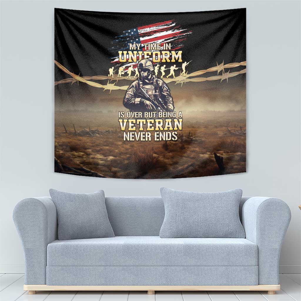 United States Veterans Day Tapestry Thank You Veterans Proud US Flag LT05 - Wonder Print Shop