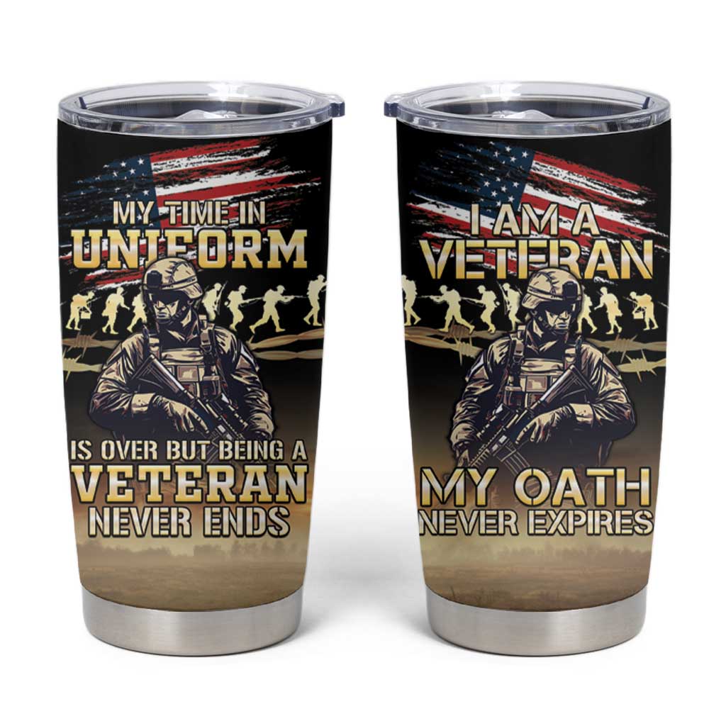 United States Veterans Day Tumbler Cup Thank You Veterans Proud US Flag LT05 - Wonder Print Shop