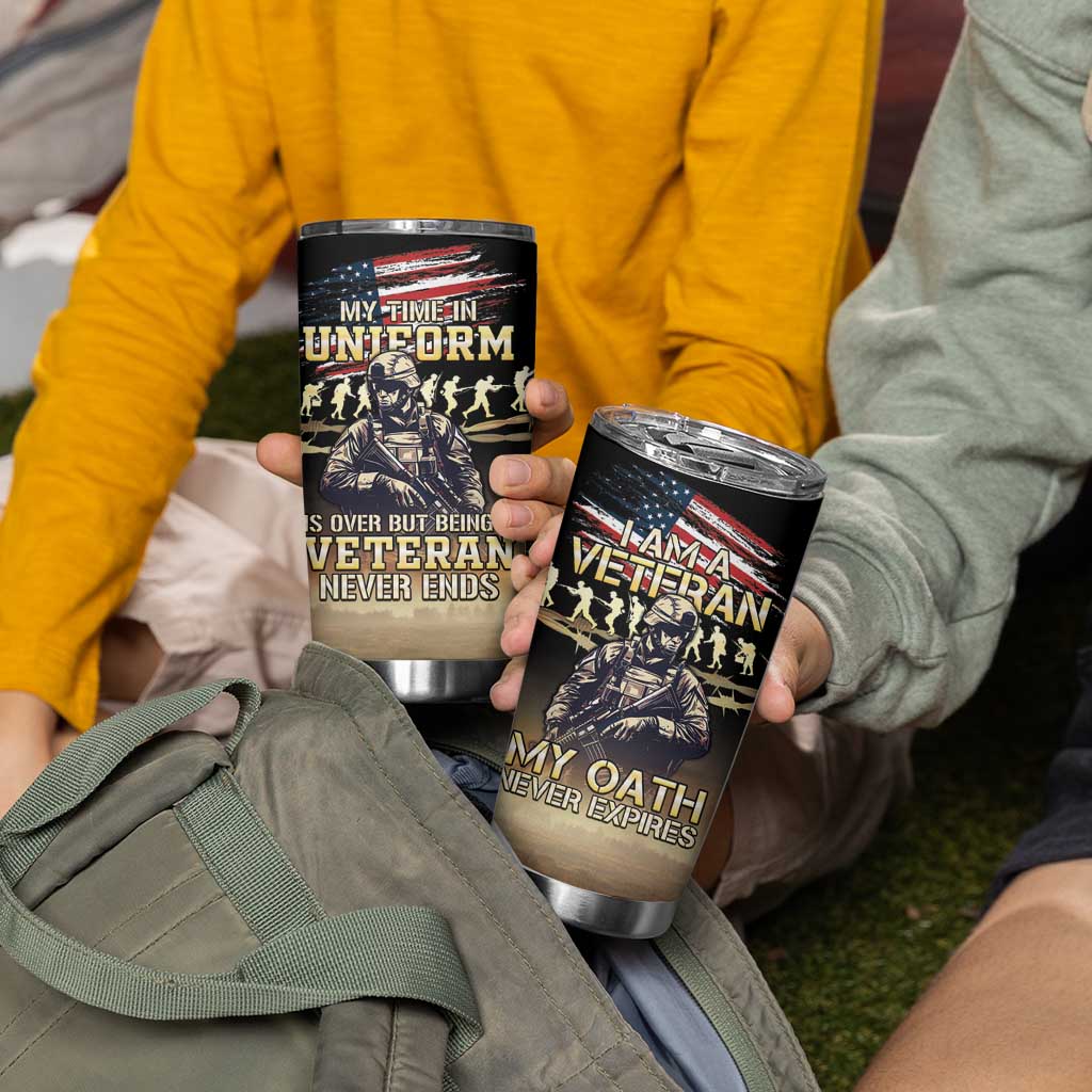 United States Veterans Day Tumbler Cup Thank You Veterans Proud US Flag LT05 - Wonder Print Shop