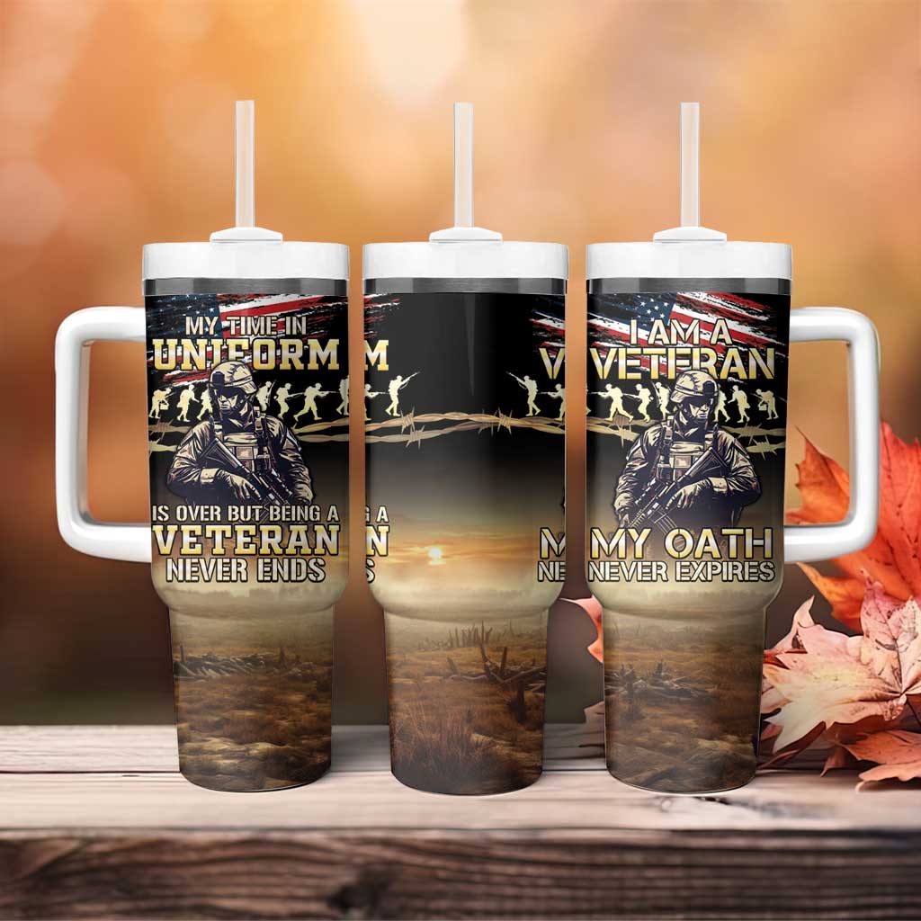 United States Veterans Day Tumbler With Handle Thank You Veterans Proud US Flag LT05 - Wonder Print Shop