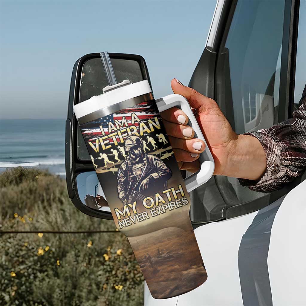 United States Veterans Day Tumbler With Handle Thank You Veterans Proud US Flag LT05 - Wonder Print Shop