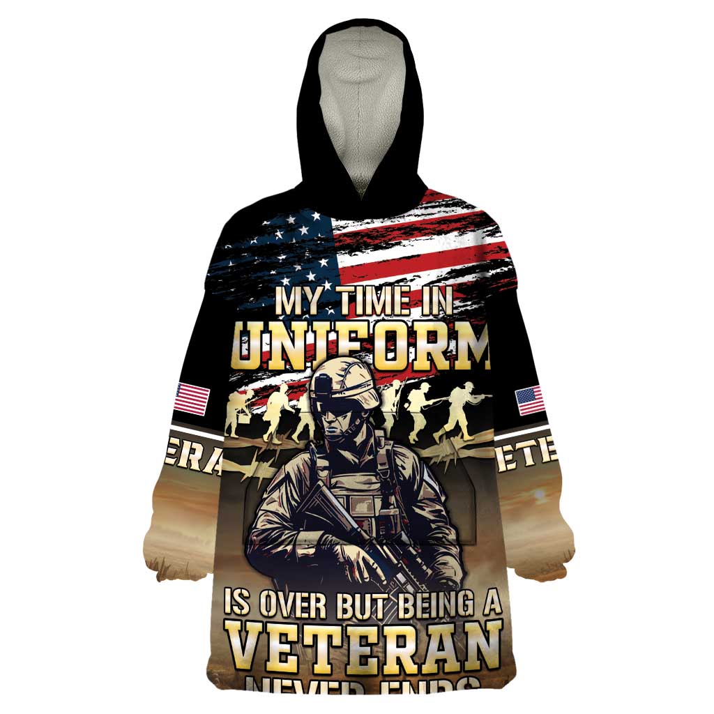 United States Veterans Day Wearable Blanket Hoodie Thank You Veterans Proud US Flag LT05 - Wonder Print Shop