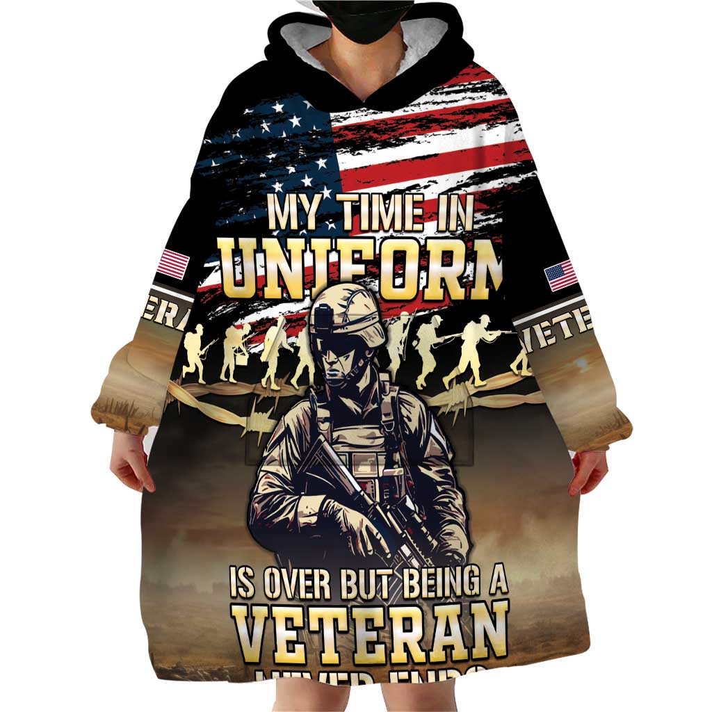United States Veterans Day Wearable Blanket Hoodie Thank You Veterans Proud US Flag LT05 - Wonder Print Shop