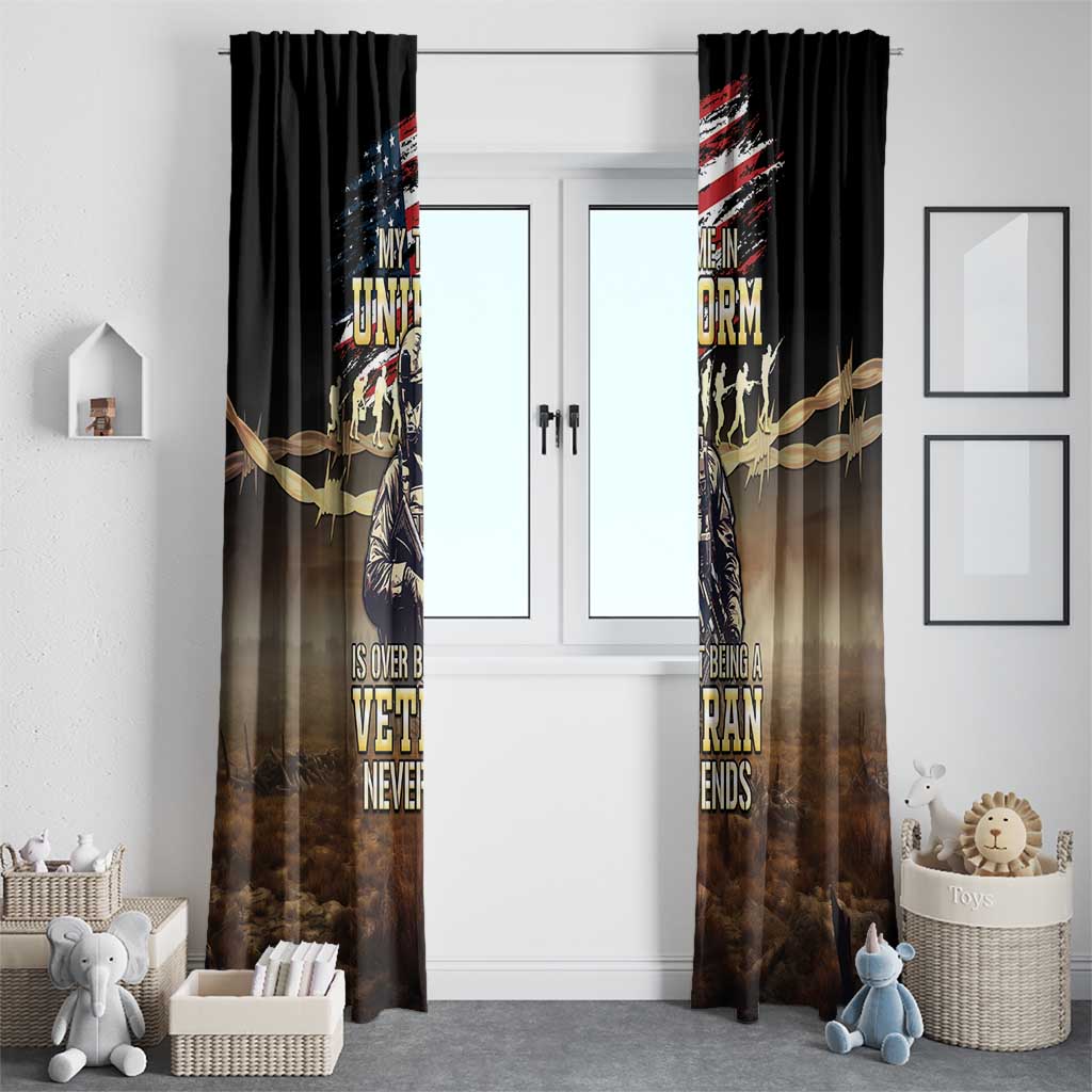 United States Veterans Day Window Curtain Thank You Veterans Proud US Flag LT05 - Wonder Print Shop