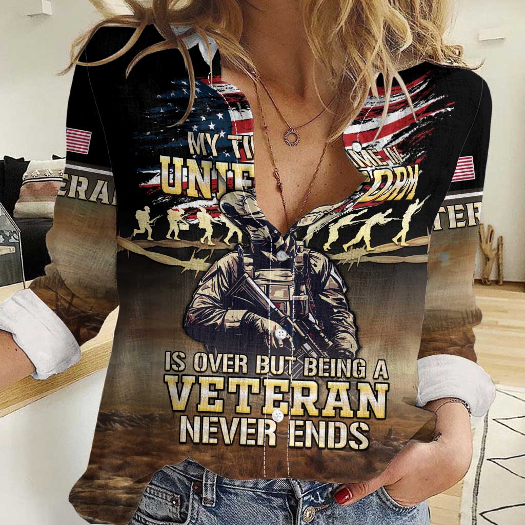 United States Veterans Day Women Casual Shirt Thank You Veterans Proud US Flag LT05 - Wonder Print Shop