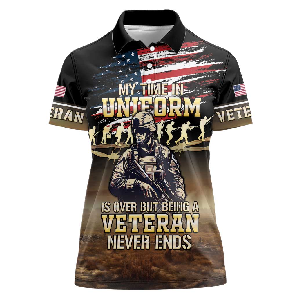 United States Veterans Day Women Polo Shirt Thank You Veterans Proud US Flag LT05 - Wonder Print Shop