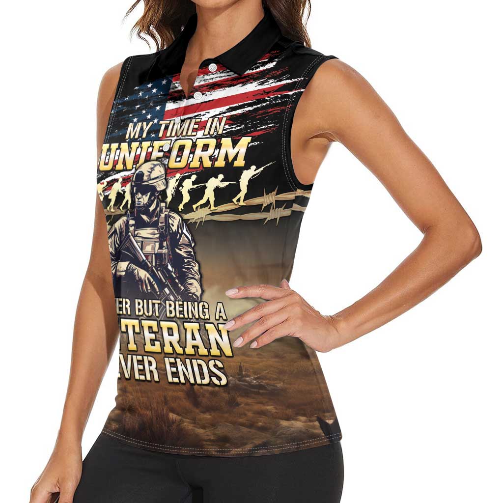 United States Veterans Day Women Sleeveless Polo Shirt Thank You Veterans Proud US Flag LT05 - Wonder Print Shop
